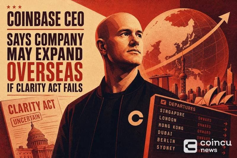 Coinbase CEO Links Overseas Growth Plans to CLARITY Act Outcome