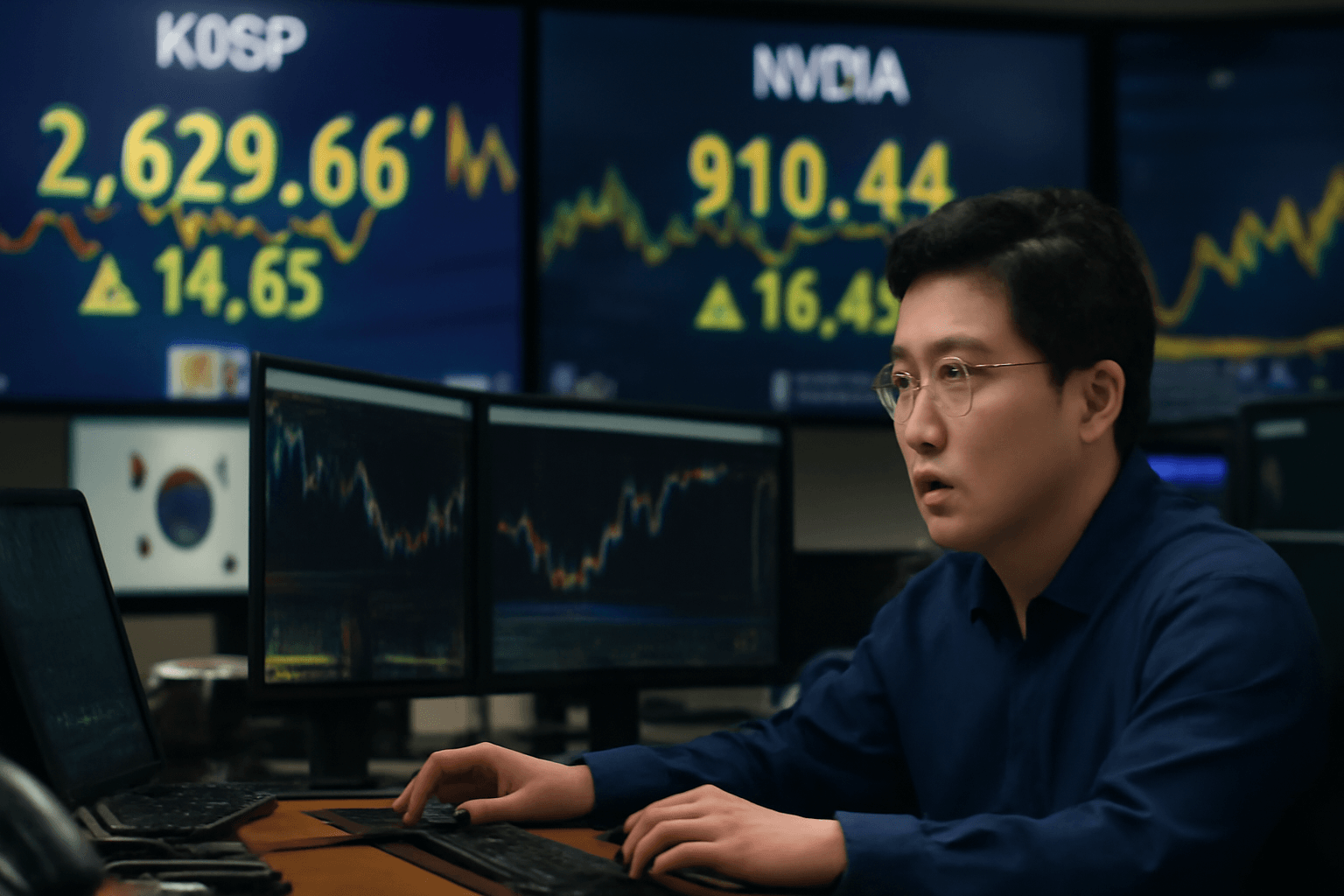 South Korean Shares Climb on Rising AI Chip Demand and Nvidia Talks