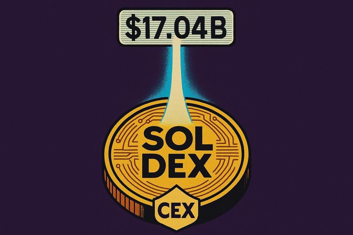 Solana DEX Daily Volume Reaches $17 Billion, Surpassing All CEXs Except Binance