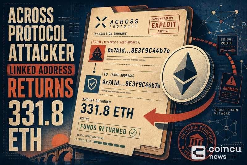 331.8 ETH Returned from Address Linked to Across Protocol Hack
