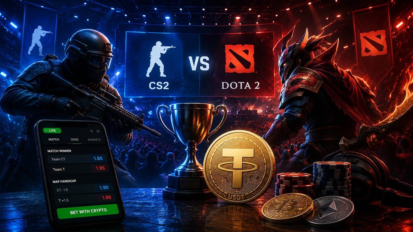 Top Crypto Betting Platforms for Dota 2 and CS2 Compared