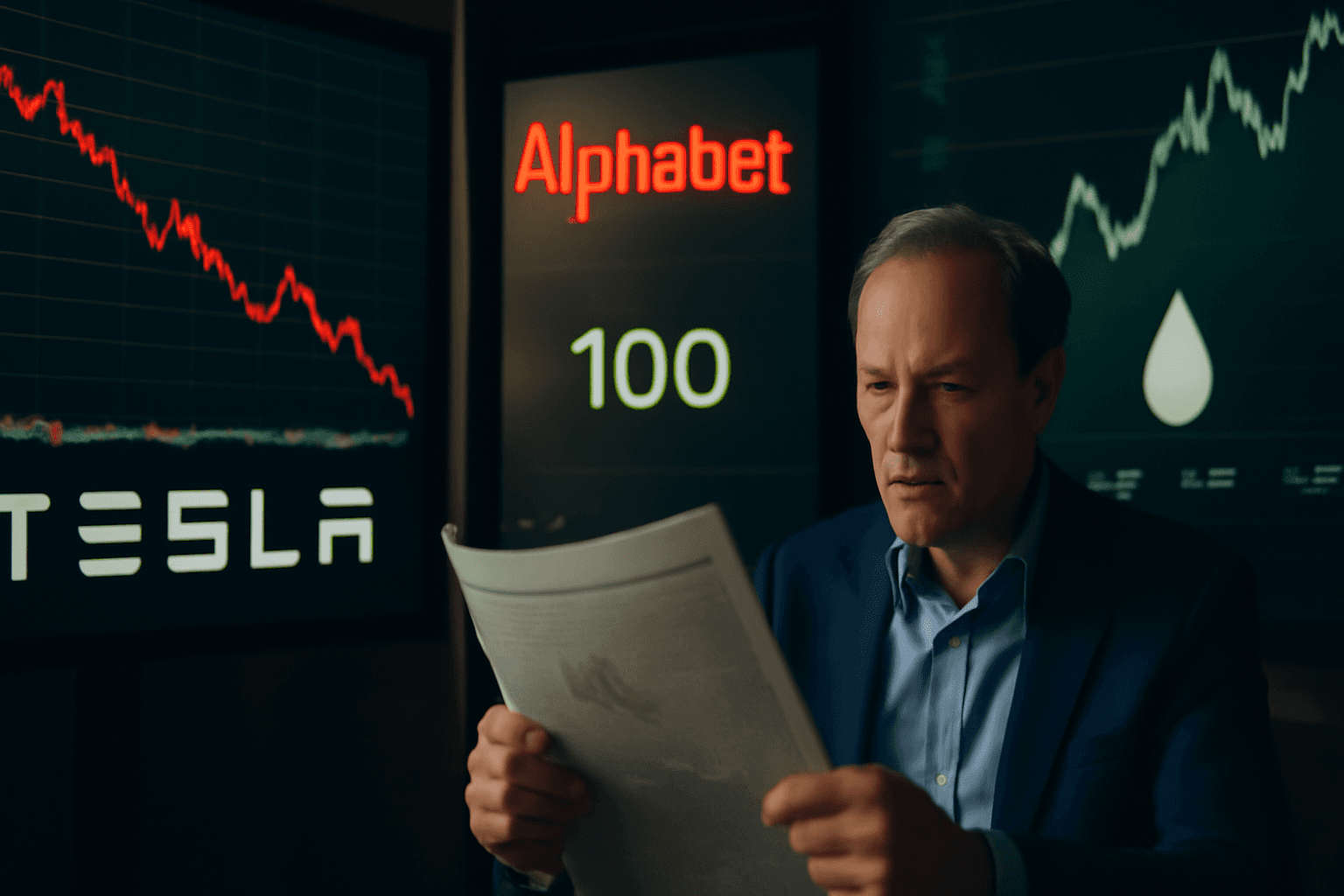 Tesla Shares Drop, Alphabet Faces AI Cost Concerns, Oil Prices Climb Above $100