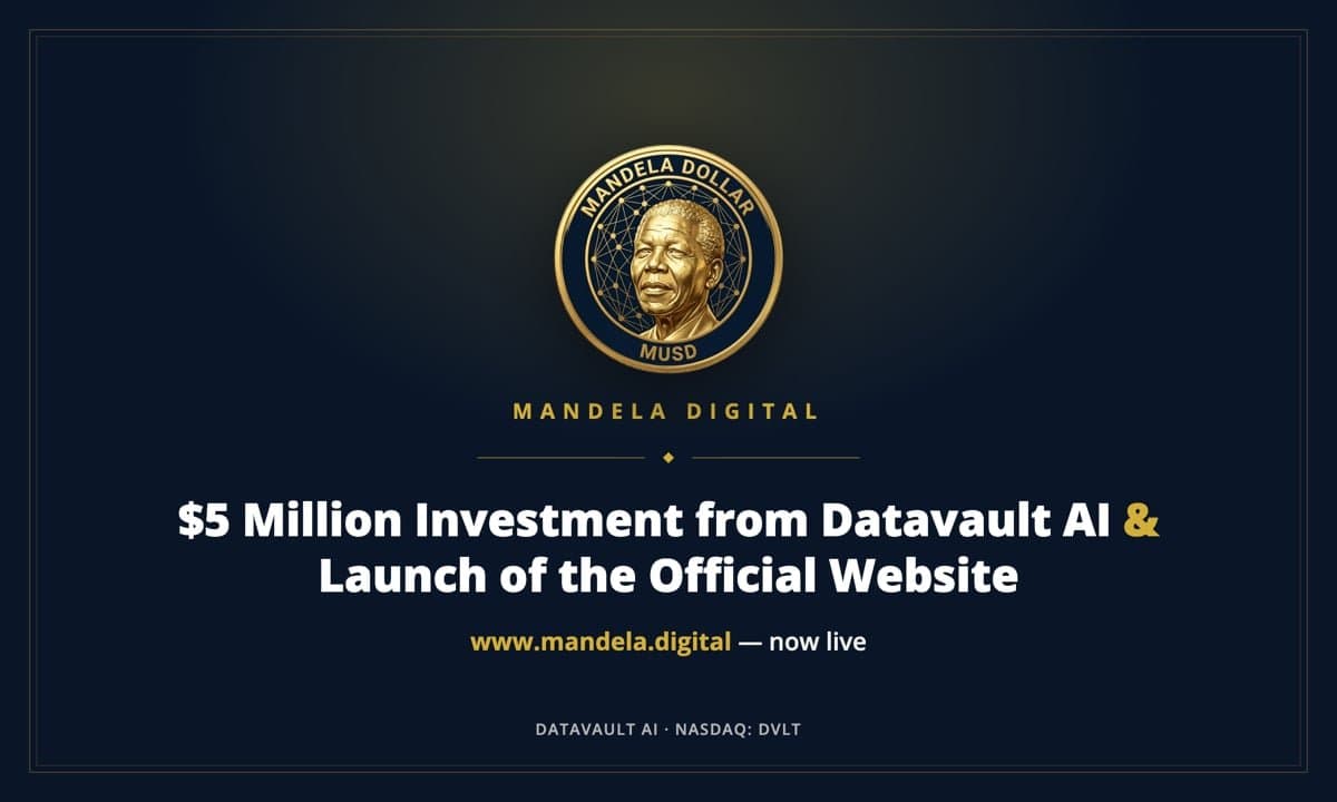 Datavault AI Backs USD-Pegged Mandela Dollar with $5M Funding Round