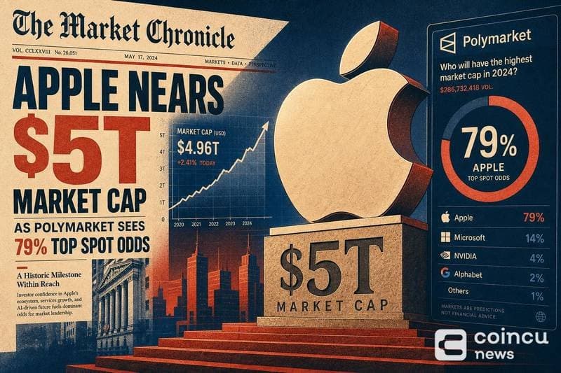 Apple Approaches $5 Trillion Market Value as Polymarket Predicts It Will Lead July Rankings