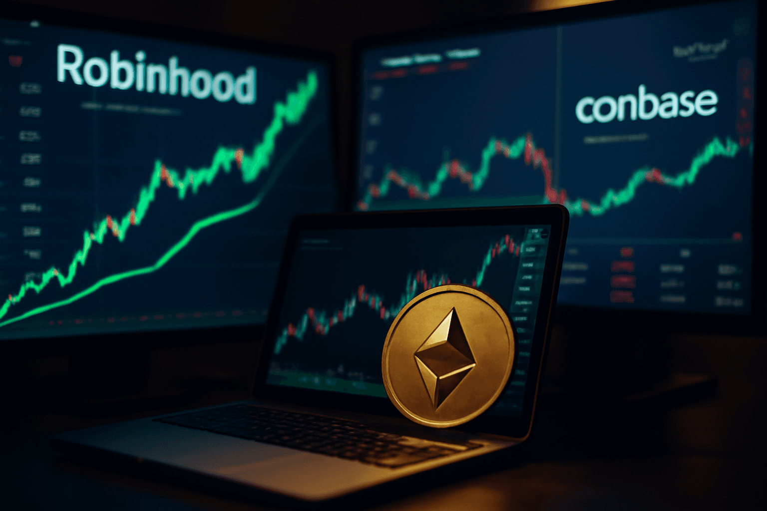 Ethereum Earns $1,538 Amid Robinhood Surge and Coinbase Restructuring