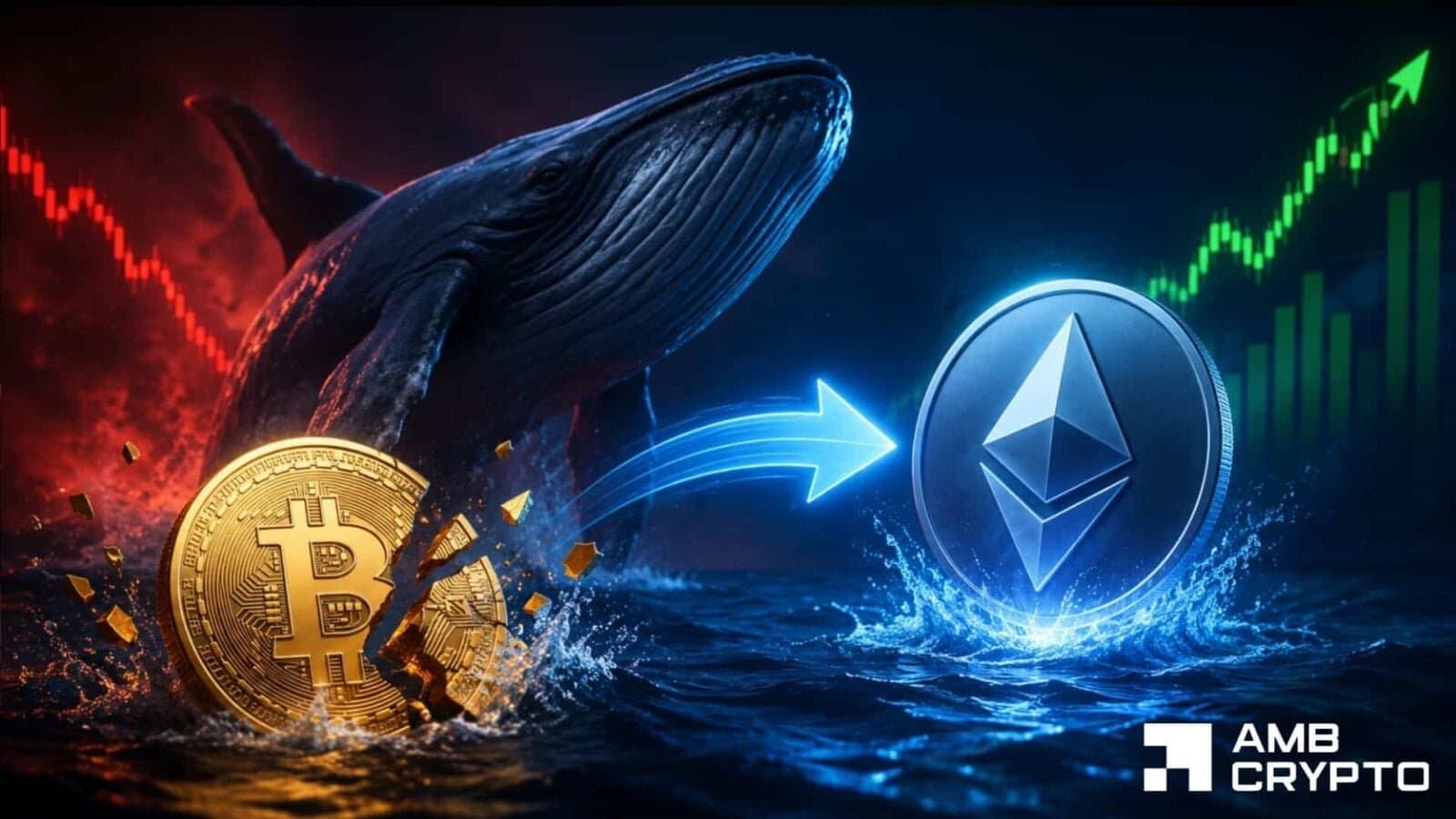 Whale Swaps $4.66M in Bitcoin for $22M Ethereum Long Bet