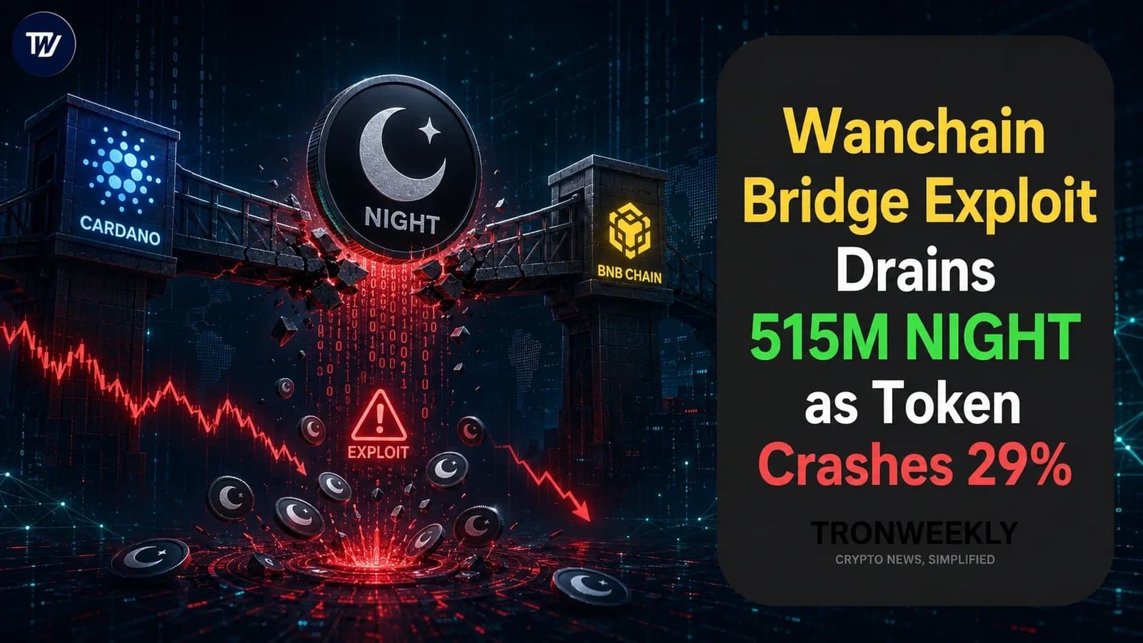 Wanchain Bridge Hack Drains Over 500M NIGHT, Token Drops Nearly 30%