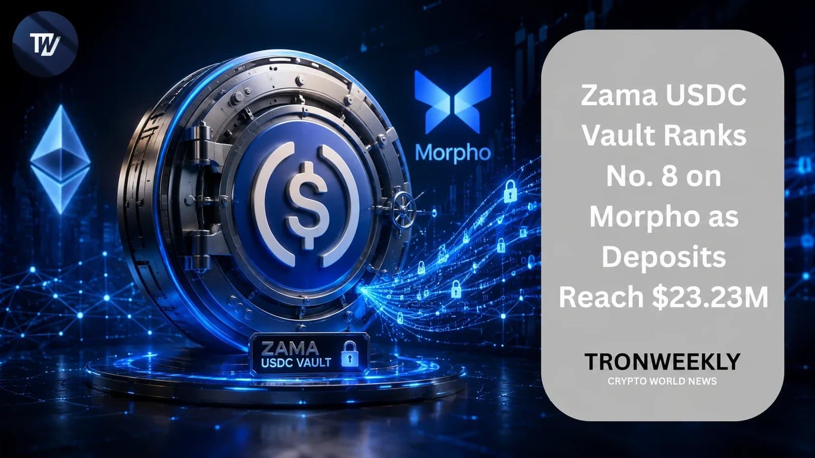 Zama USDC Vault Achieves Eighth Position on Morpho with $23.23 Million Deposits