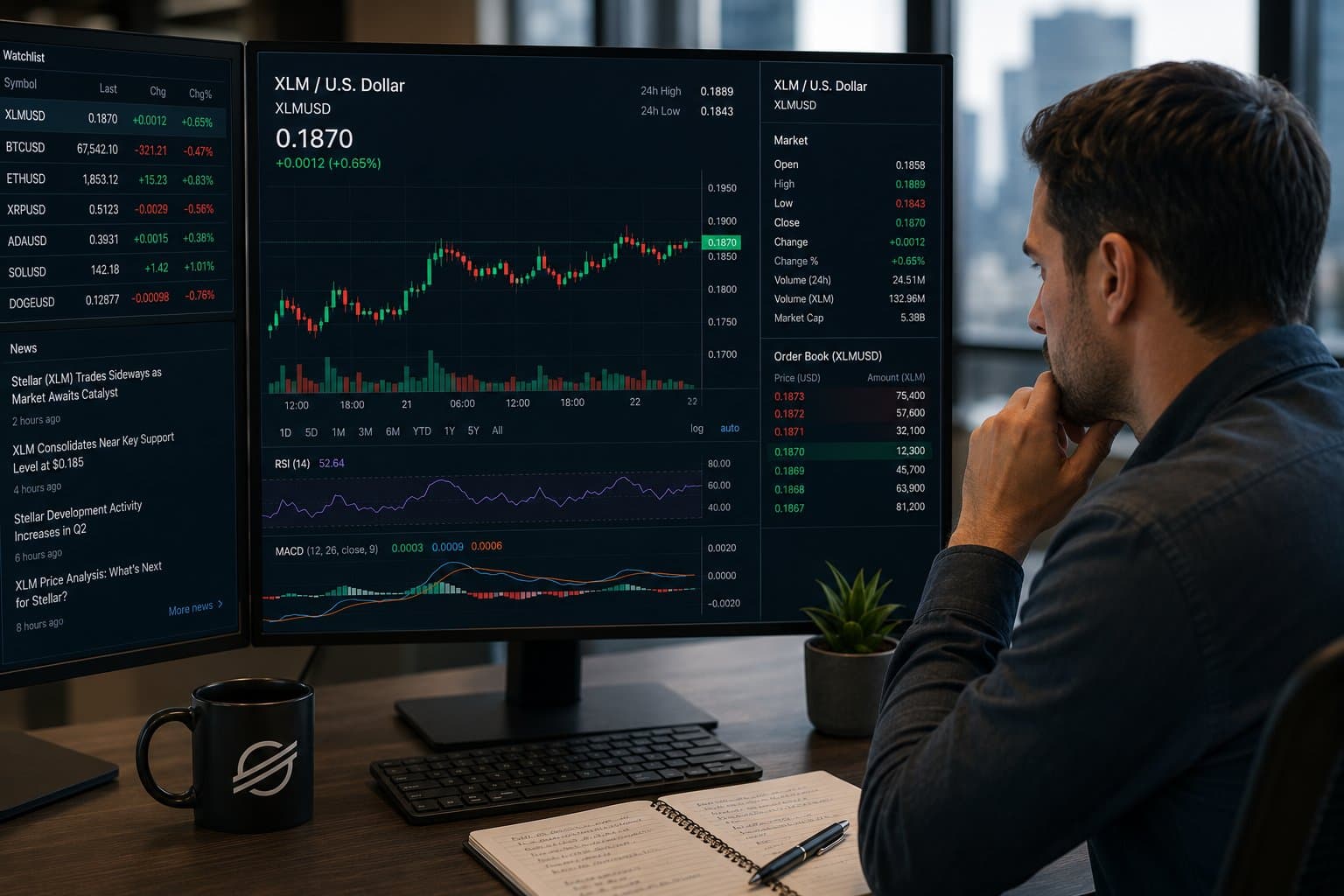 Stellar Shows Mixed Signals in Derivatives Amid Price Consolidation
