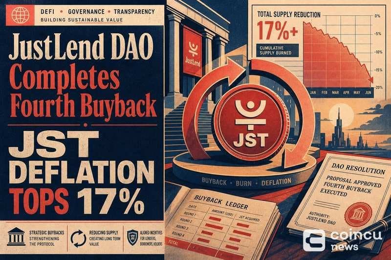 JustLend DAO Executes Fourth JST Buyback Surpassing 17% Token Burn
