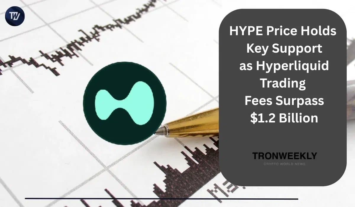 Hyperliquid Surpasses $1.2B in Fees While HYPE Holds Key Support