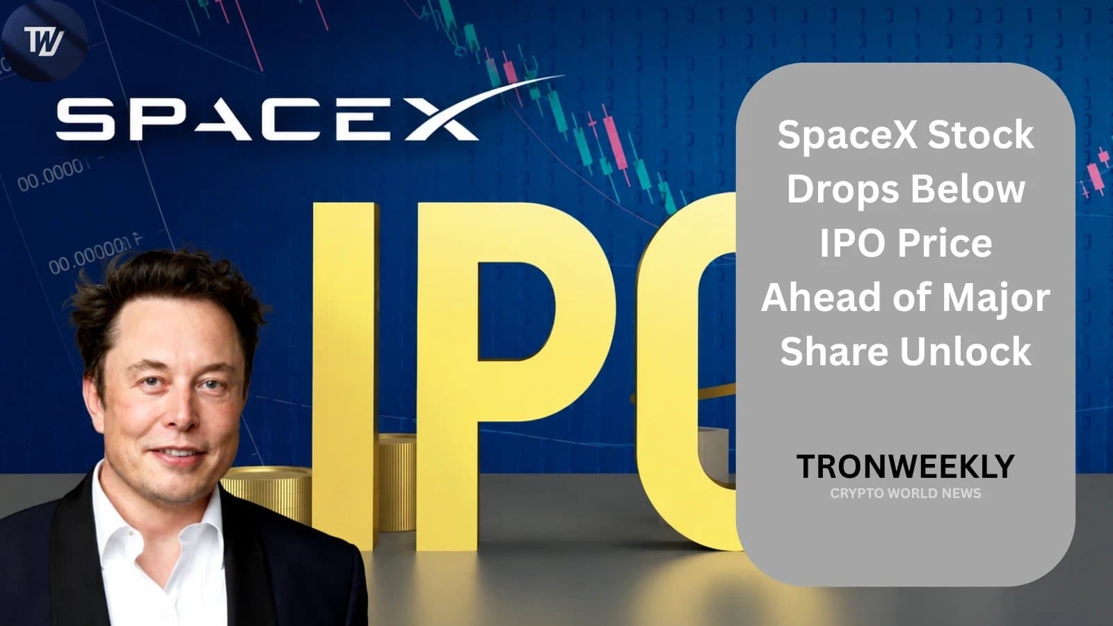 SpaceX Shares Fall Below IPO Level Ahead of Q2 Earnings and Major Share Unlock
