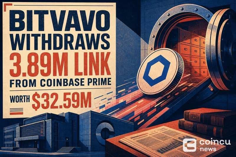 Bitvavo Moves $32.6M LINK from Coinbase Prime in Single Transfer