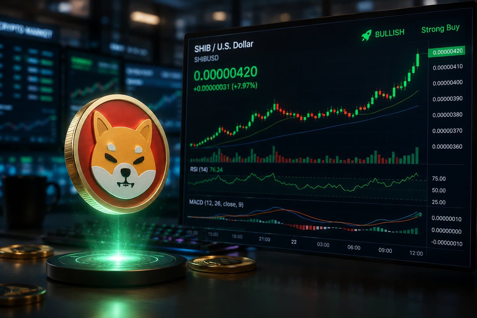 Shiba Inu Surpasses $0.0000042 Amid Exchange Withdrawals and Bullish Derivatives