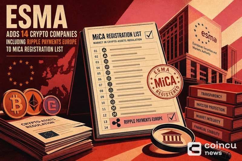 ESMA Updates MiCA Registration List with 14 New Crypto Firms